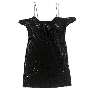 🪩 Zara sequined, black, mini-dress sz L